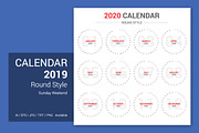 Calendar 2020 Round Style, a Stationery Template by WORAKAMON Design Studio (Thumbnail 2 of 4)