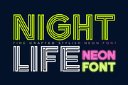 Nightlife Decorative Neon Font, a Handwriting Font by popskraft