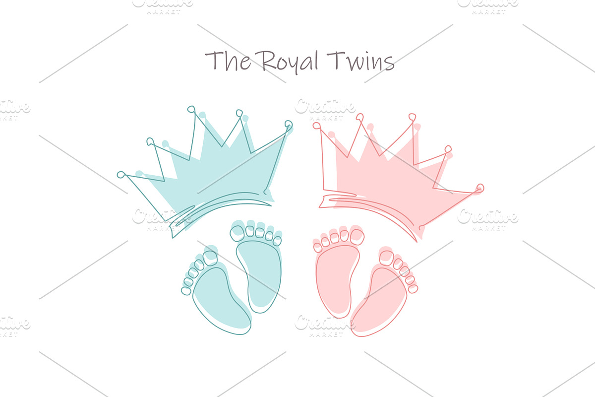 Gender Party Pink and Blue Baby, an Object Illustration by Toltemara