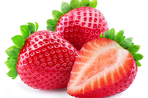 Strawberries and cross cut isolated, a Food & Drink Photo by Volff
