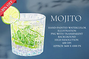 Mojito Watercolor Cocktail, a Food Illustration by Olexandra Mur (Thumbnail 6 of 6)