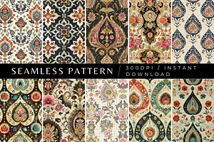 10 Persian Flurry Seamless Patterns