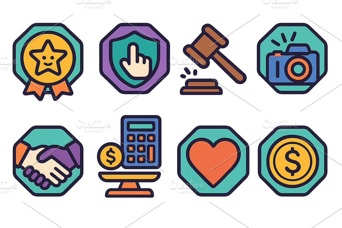 Icons representing various concepts, a Finance Illustration by ZinetroN
