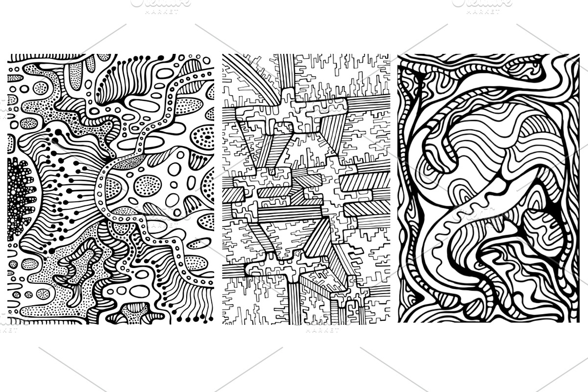 Set of 20 Psychedelic Coloring Page, a Decorative Illustration by Space_Oleandr (Photo 6 of 8)