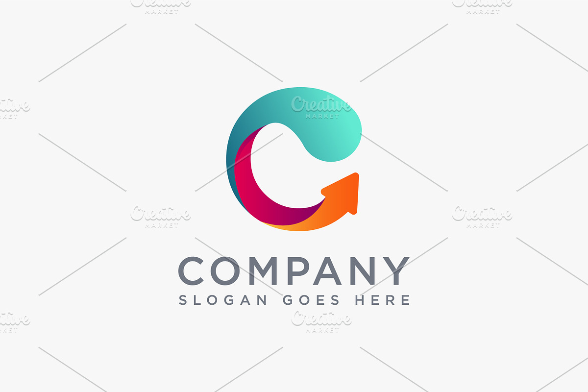 Letter C and up arrow logo, a Marketing Template by DOMHOUZE