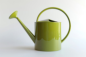 Steel watering can on white background, a Technology Photo by AlyaAnd