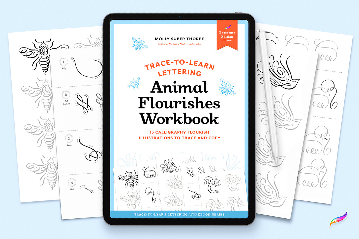 Animal Flourishes Procreate Workbook, an Animal Illustration by Molly Suber Thorpe (Photo 1 of 7)