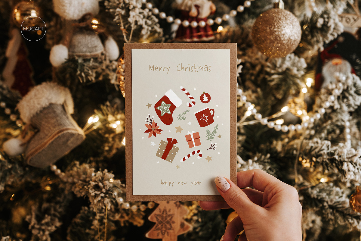 Christmas postcard mockup set 1 v2, a Print Template by Mocart (Photo 8 of 14)