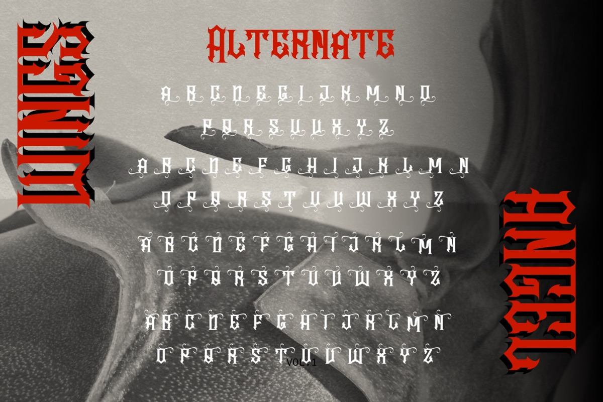 Velgrynd - Display Blackletter Font, a Blackletter Font by Dhabee (Photo 7 of 17)