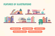 Book Shelves Illustration, a Graphic by 35lab (Thumbnail 3 of 7)