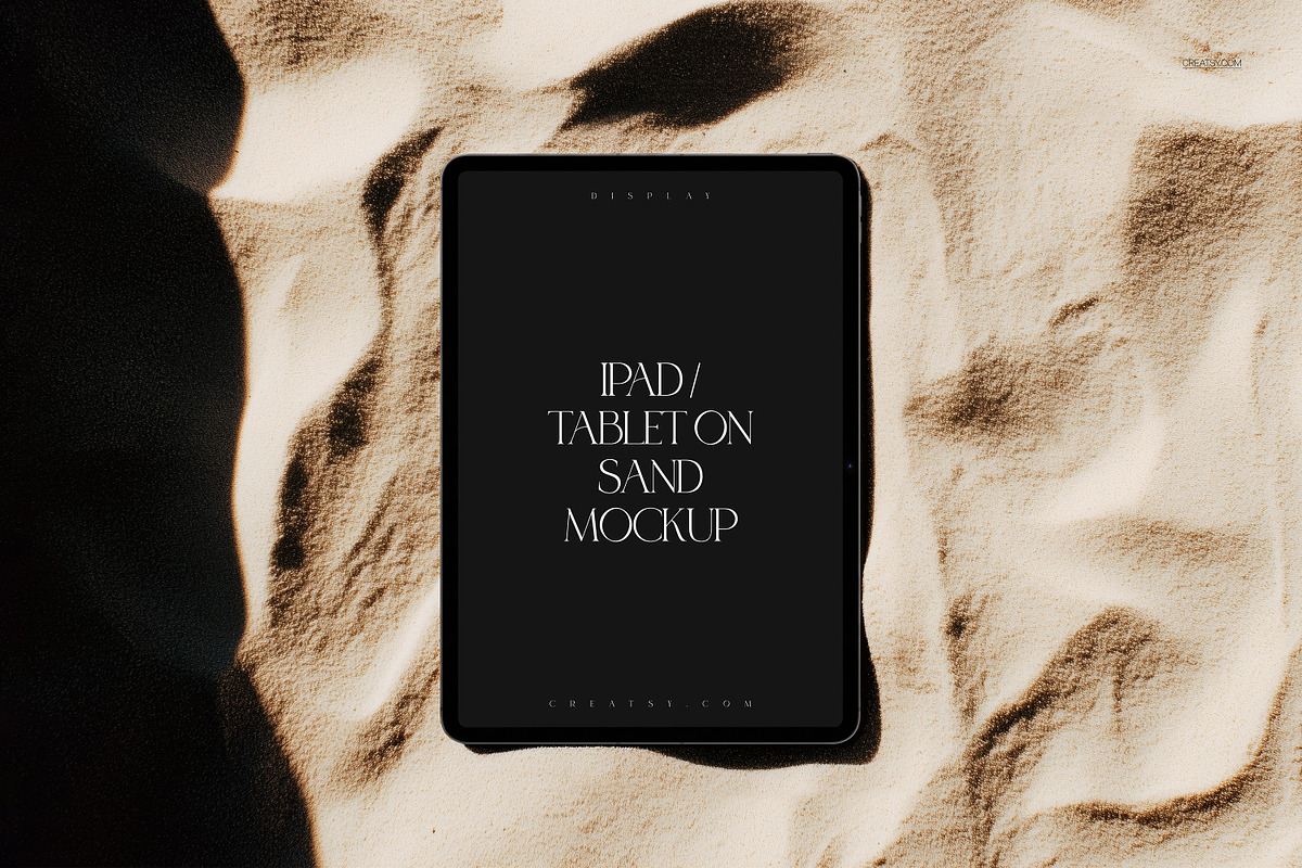 iPad Pro on Sand Mockup Set, an iPad Mockup by creatsy5 (Photo 5 of 6)