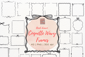 Coquette Wavy Frames hand drawn png, an Illustration by RimzStudio