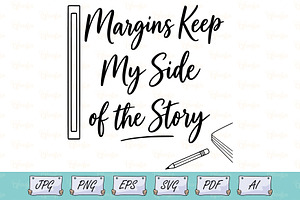 Book Margins and Pencil Line Art