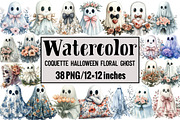 Coquette Halloween Floral Ghost, an Illustration by Design Market (Thumbnail 1 of 4)
