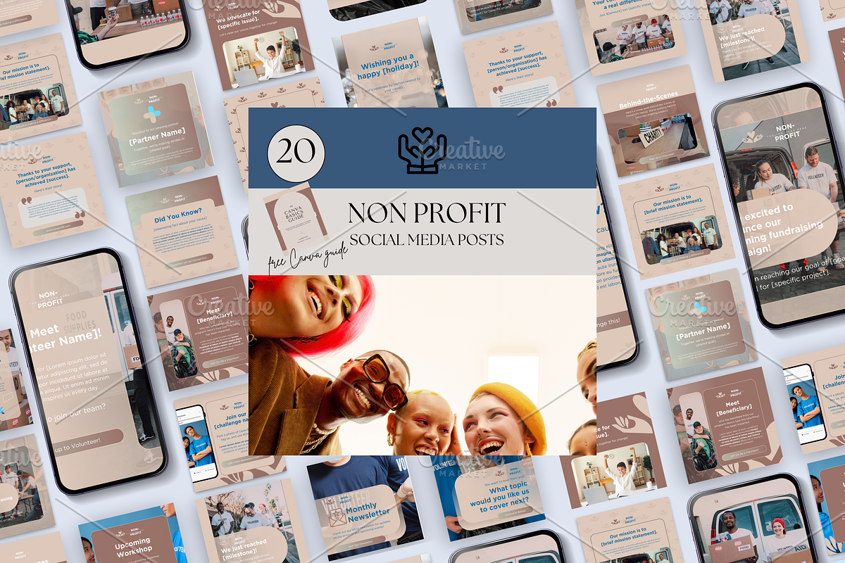 NON PROFIT SOCIAL MEDIA POSTS, a Social Media Template by Daring Digies (Photo 1 of 9)