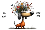 Whimsical Floral Dachshund, Cute Dog, an Animal Illustration by GiraffeCreative (Thumbnail 9 of 20)