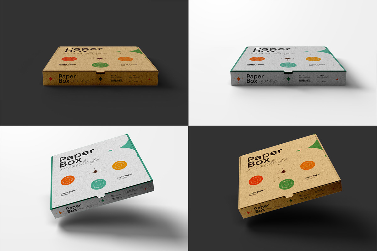 Paper Box Mockup, pizza, chocolate, a Packaging Mockup by dpi (Photo 4 of 7)