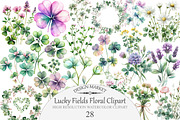 Watercolor Lucky Fields Floral Clipa, an Illustration by Design Market (Thumbnail 1 of 4)
