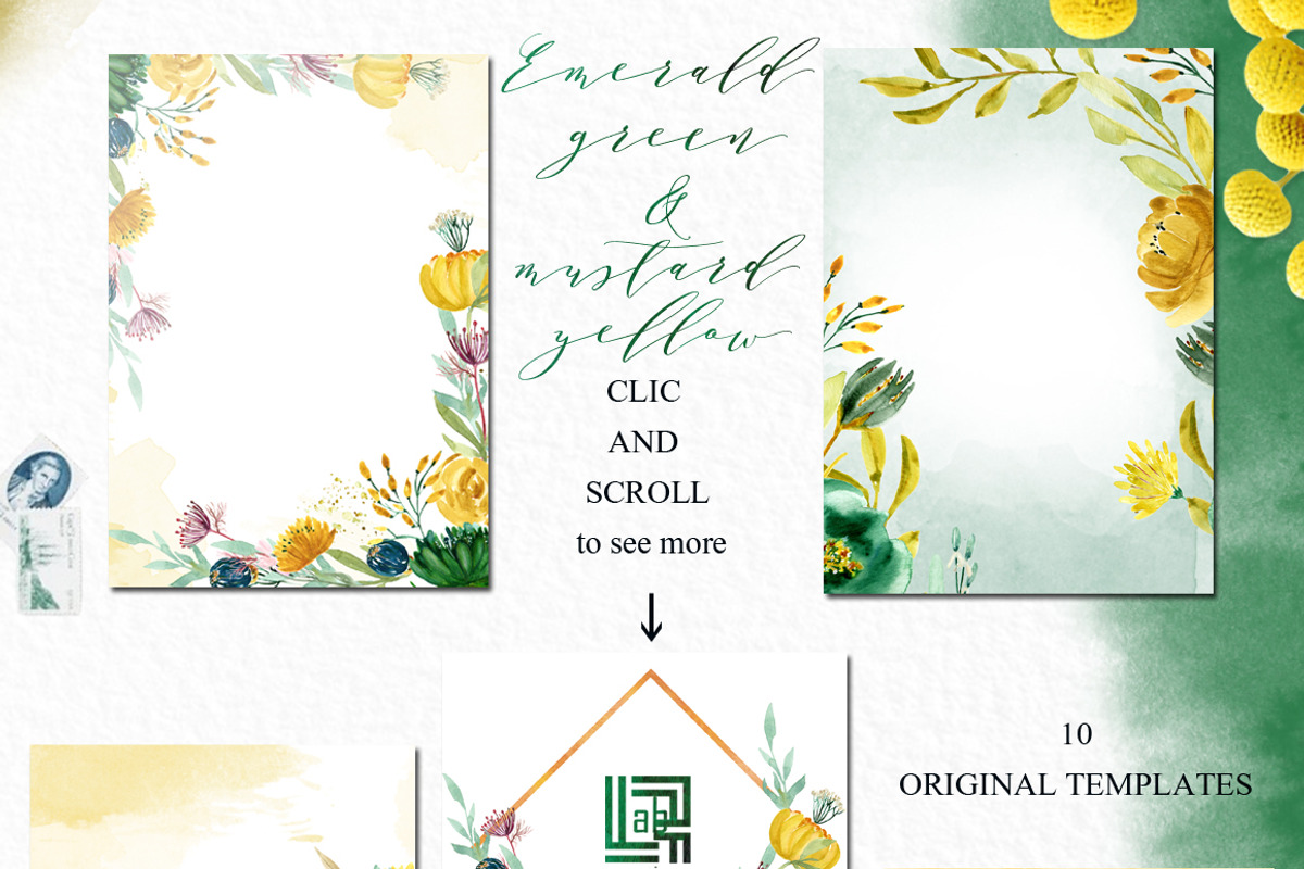 Emerald green & mustard yellow, an Illustration by LABFcreations (Photo 5 of 10)