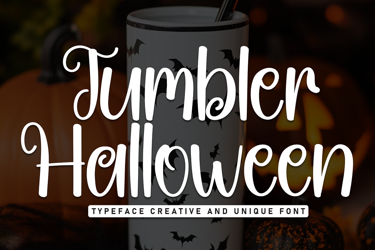 Tumbler Halloween | Script Font, a Script Font by Scratchones (Photo 1 of 8)