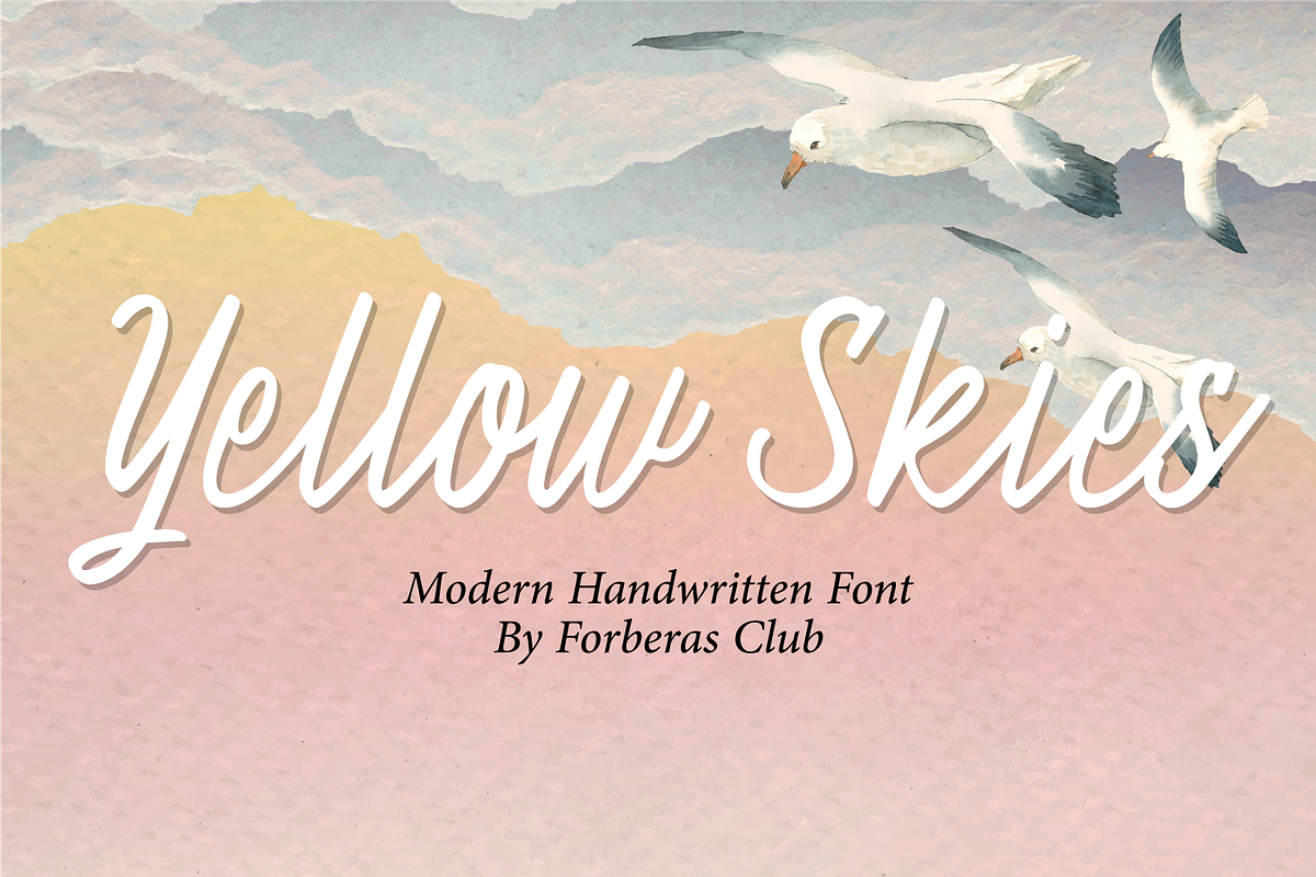 Yellow Skies, a Script Font by Forberas Club (Photo 1 of 7)