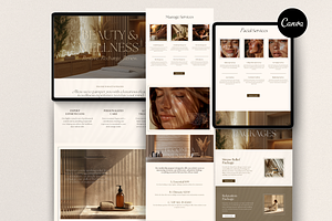 Luxurious Spa Canva Website Template, a Landing Page Template by HAYAG Creatives