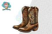 Cowboy Clipart Western Vintage, a Decorative Illustration by QM_ART (Thumbnail 15 of 17)