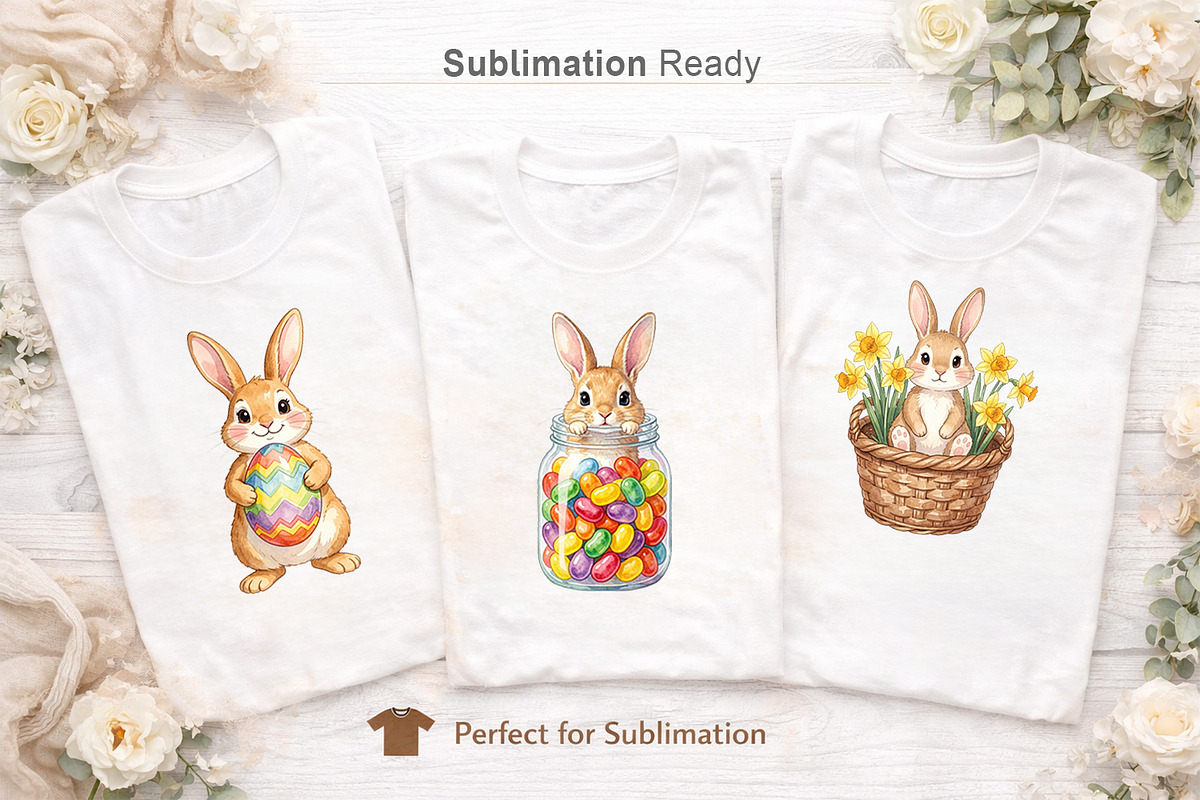 Watercolor Easter Bunny PNG Bundle, an Illustration by Artnoy (Photo 6 of 8)