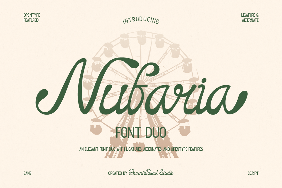 Nufaria, a Script Font by Burntilldead (Photo 1 of 12)