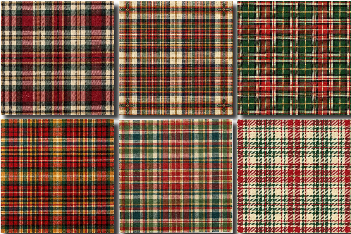 Christmas Plaid Tartan Digital Paper, a Pattern Graphic by Designking (Photo 2 of 5)