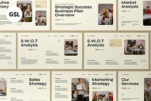 Cream Business Plan Google Slide, a Presentation Template by graphicook