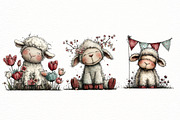 Whimsical spring sheep Clipart, an Illustration by Designworld (Thumbnail 5 of 8)