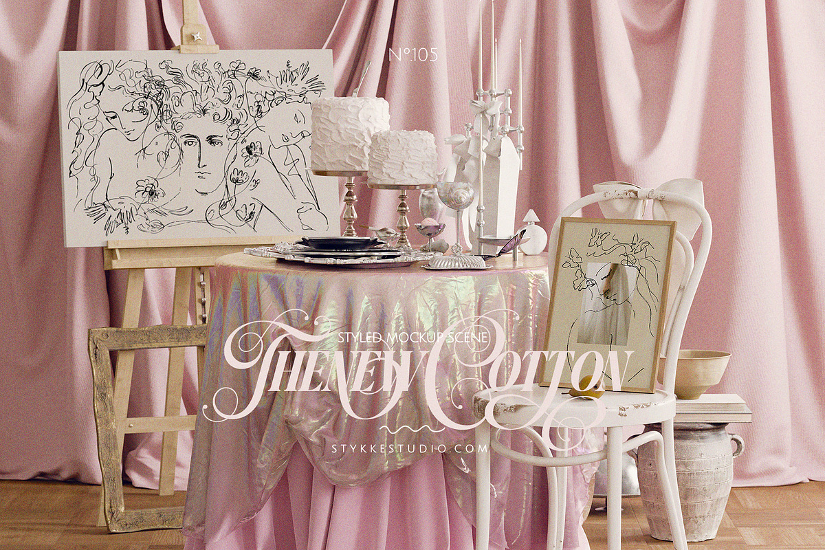 THE NEW COTTON PINK | art mockup, a Household Mockup by Stykke Studio (Photo 1 of 10)