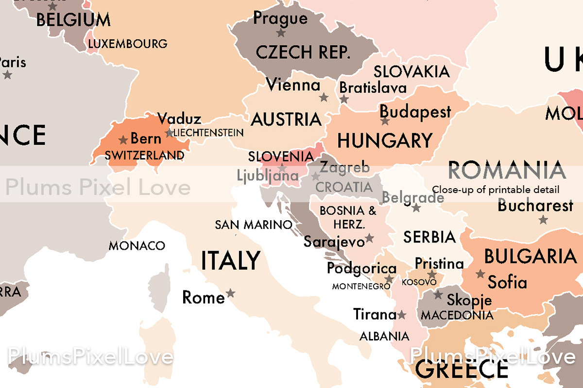 Detailed World Map 60x40 max - jpeg, a Work Illustration by Plums Pixel Love (Photo 2 of 11)