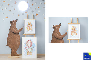 Kids Frames Interior Mockups Bear