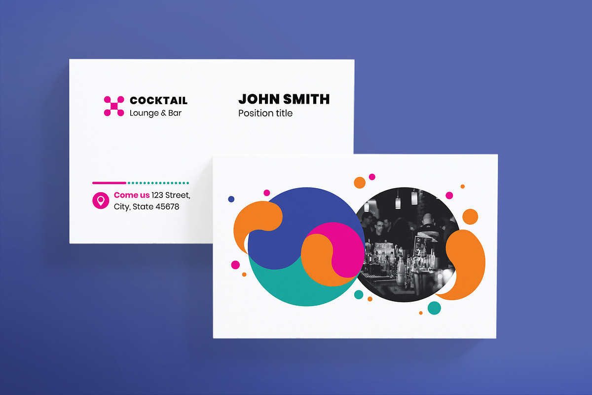 Lounge Bar Business Card, a Business Card Template by TemplatesNow! (Photo 2 of 3)