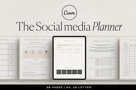 Social Media Planner Canva Template, a Social Media Template by HelloKarla