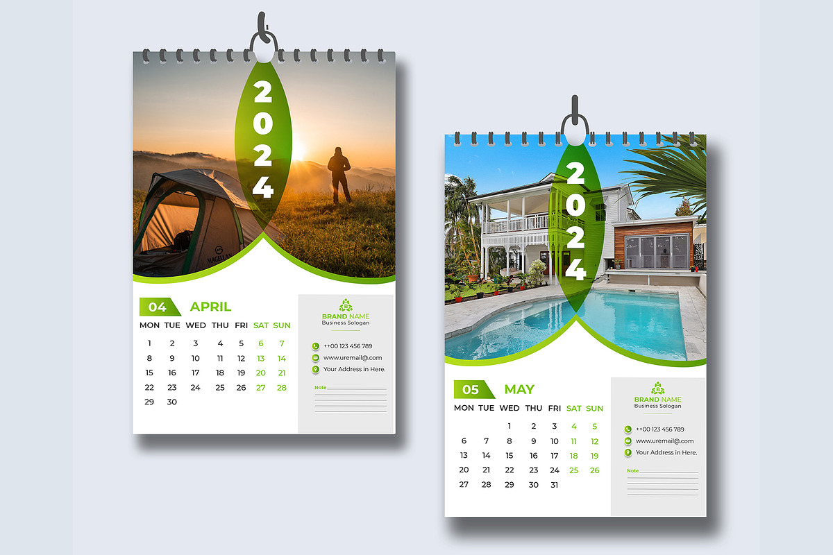 Wall Calendar 2024, a Templates & Theme by pixelcreatx (Photo 3 of 7)