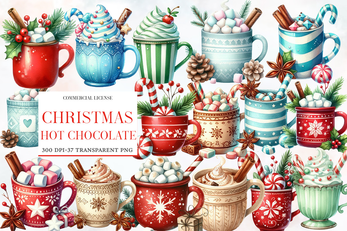 Hot Chocolate Christmas  clipart, an Illustration by Designworld (Photo 1 of 5)