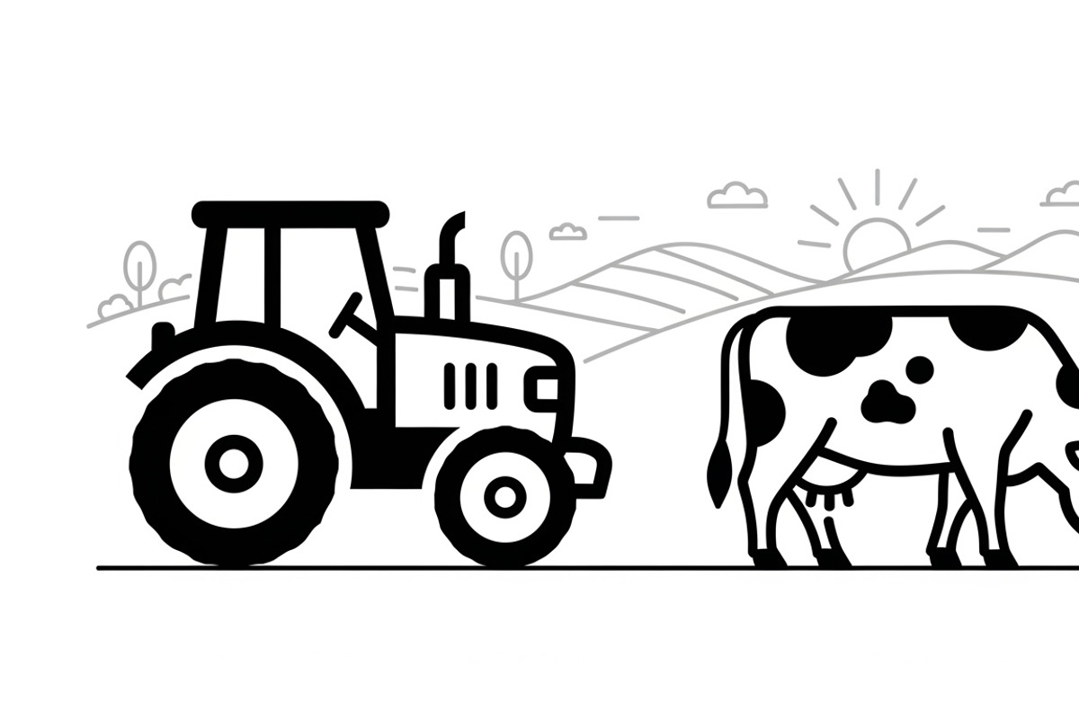 Rustic farm tractor and cow design, an Illustration by Amazin_art (Photo 25 of 30)