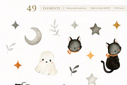 Watercolor Cute Halloween Set, a Decorative Illustration by Carol Lozove (Thumbnail 5 of 26)