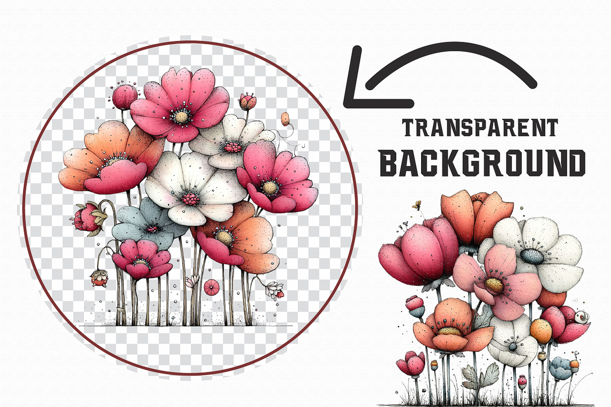 Whimsical Flowers Spring Clipart, an Illustration by Libby Wishes (Photo 6 of 8)