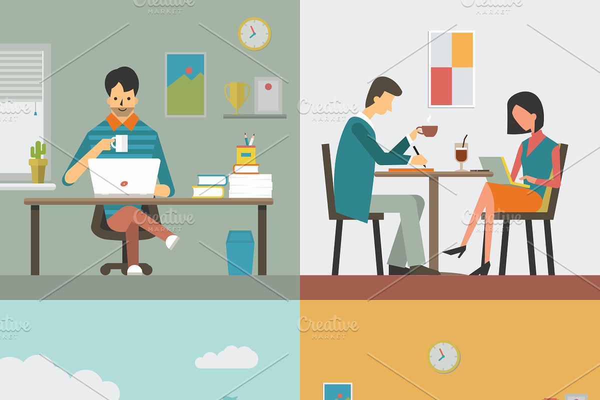 Working people at places, an Object Illustration by Smiley Creative (Photo 2 of 2)