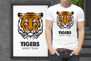 Tiger face. Vector illustration
