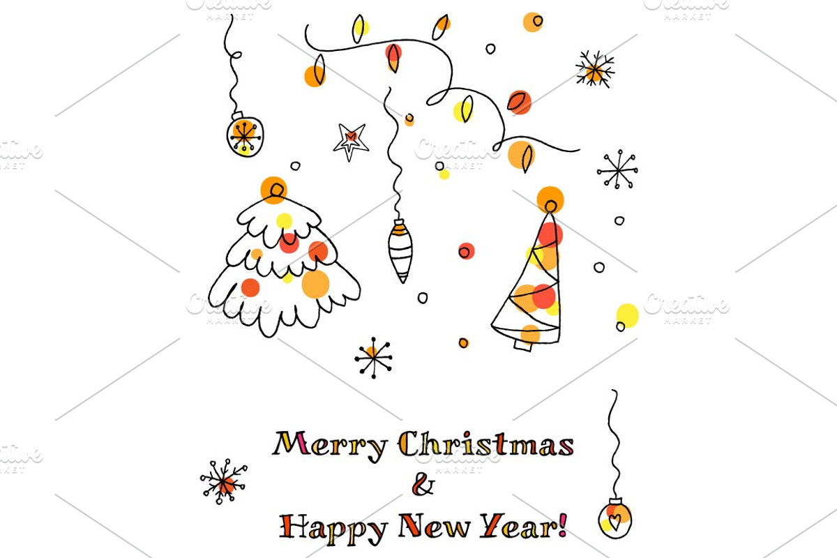 Doodle Christmas elements, a Background Graphic by DikayaMiau (Photo 3 of 3)
