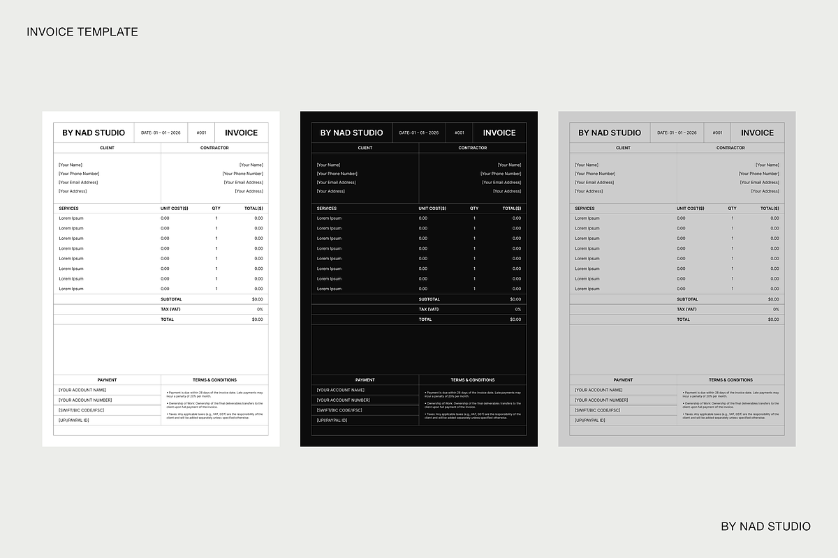 Premium Invoice (Figma & Affinity), a Stationery Template by BY NAD (Photo 3 of 3)