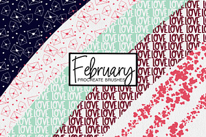 February Procreate Pattern Brushes