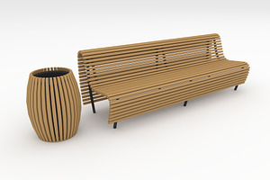 3D Model Bench Park 56