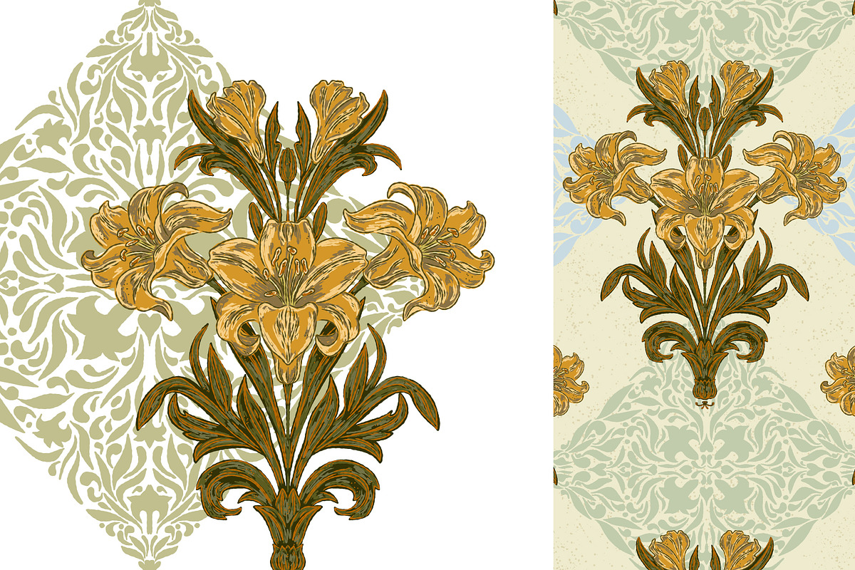 Vintage Lily and Lace, a Pattern Graphic by NayaChu (Photo 5 of 9)