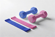 Fitness Equipment Set Mockup, a Product Mockup by Pitchlook.Studio (Thumbnail 2 of 4)